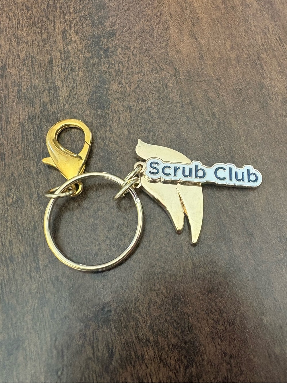 Scrub Club Gold Key & Charm Keyring